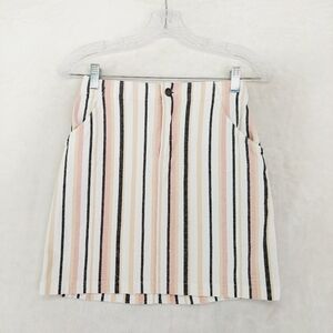 Hollister Women Ultra High-Rise Striped Mini-Skirt Jean with Pockets P1932